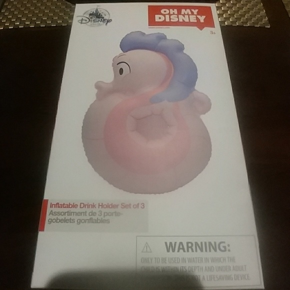 Disney Other - Little Mermaid seahorse inflatable drink holders.